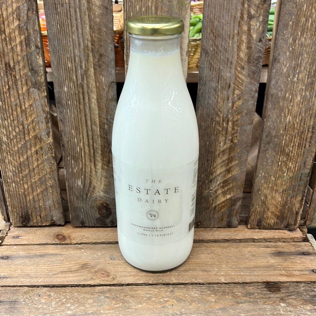 The Estate Dairy Whole Milk Glass Bottle (1LT)
