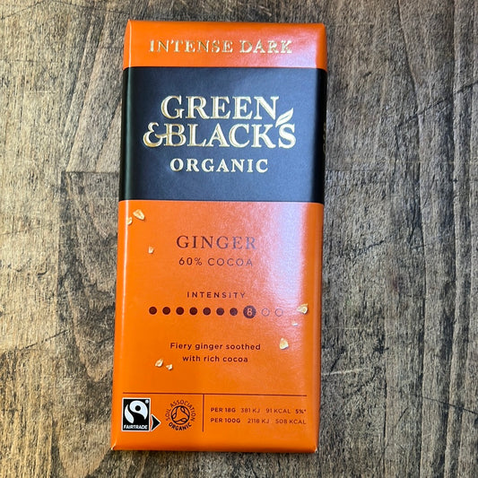 GREEN&BLACKS ORGANIC CHOCOLATE %60 GINGER (90gr)