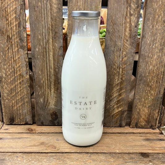 The Estate Dairy Semi-Skimmed Milk Glass Bottle (1LT)